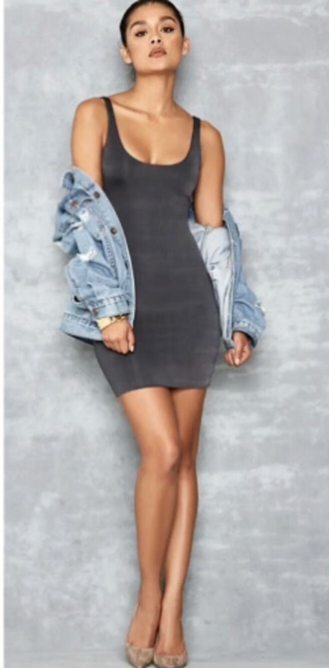 Mistress Rocks Los Angeles Gray Revolution Knit Dress Stretch Mini sz. S